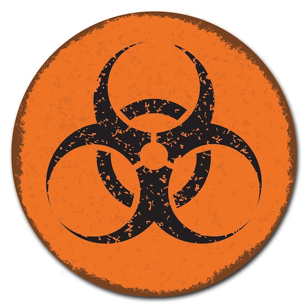 24 in Height, 0.04 in Width, Corrugated Plastic, C-24-CIR-WS-Biohazard, C-24-CIR-WS-Biohazard